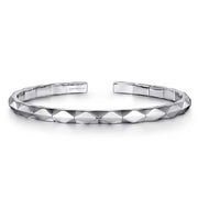 Men's Sterling Silver Faceted Cuff Bracelet